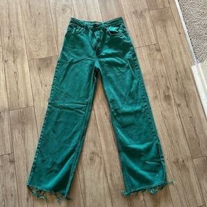 Zara green jeans wide leg